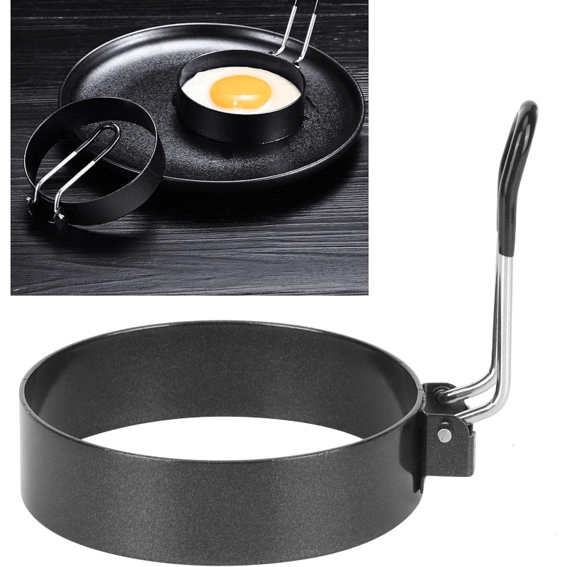 Egg Waffle Pan - Eierringvorm Roestvrijstalen antiaanbakpan met hittebestendig handvat