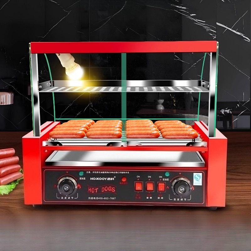 Commerciële 7-tube worstgrillm - Hot Dog Press recensie en prijs