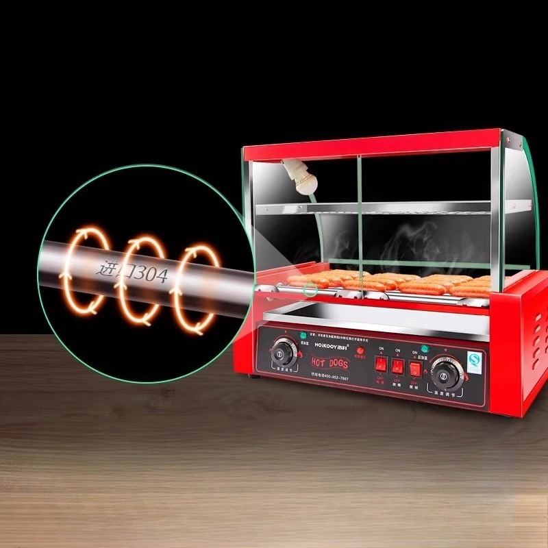 Commerciële 7-tube worstgrillm - Hot Dog Press recensie en prijs