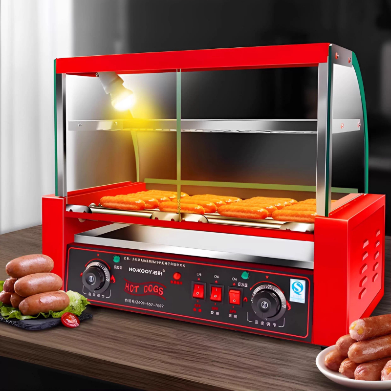 Commerciële 7-tube worstgrillm - Hot Dog Press recensie en prijs